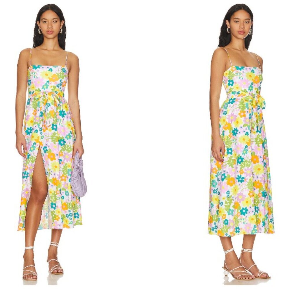 Show Me Your Mumu Floral Amalfi Coast Midi Dress Size Small Like New